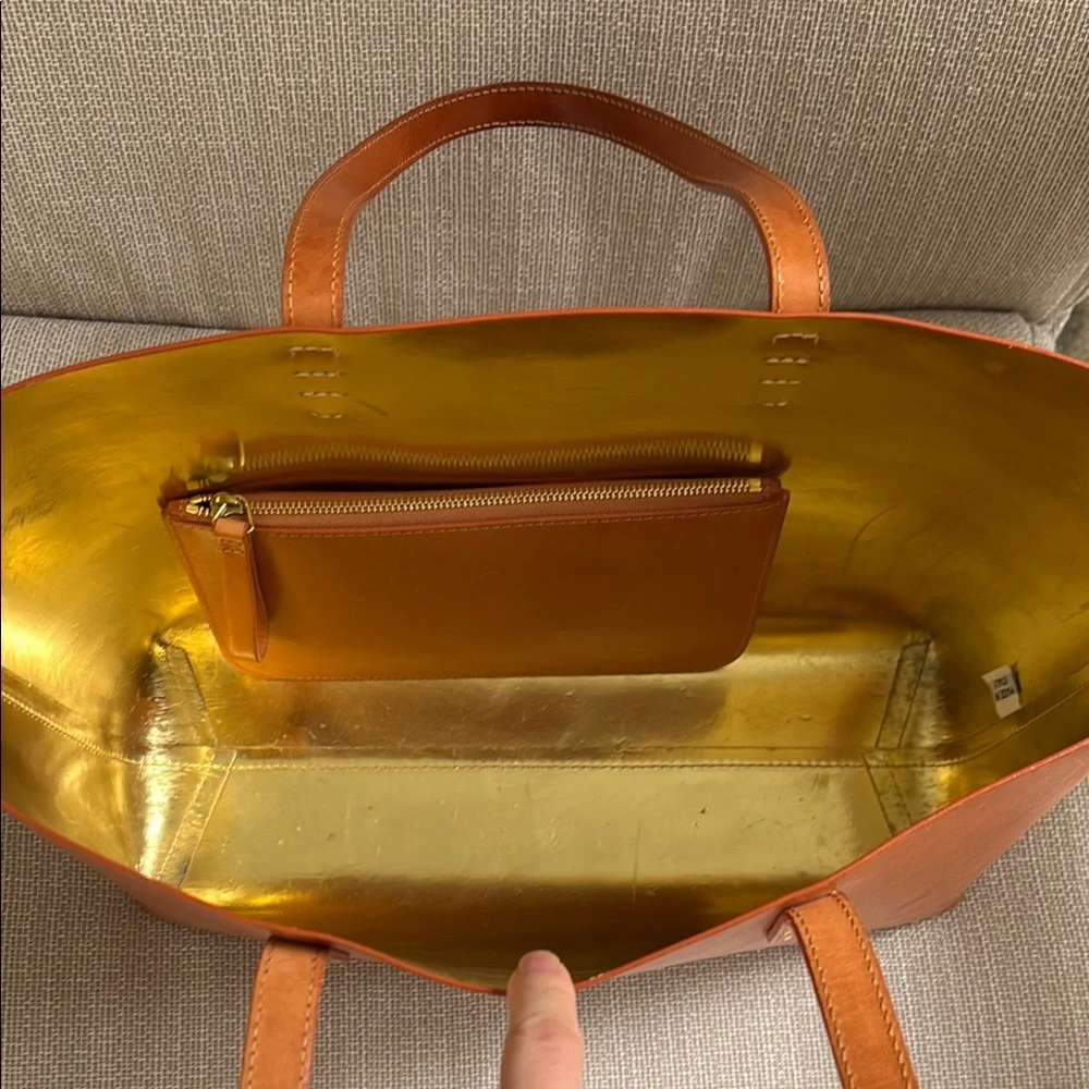 Mansur Gavriel Tan Leather Tote Bag - Picture 4 of 5